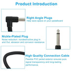 6PCS Patch Cables for Electric Guitar OFC Pedal Board Wire Cords 1/4 Right Angle