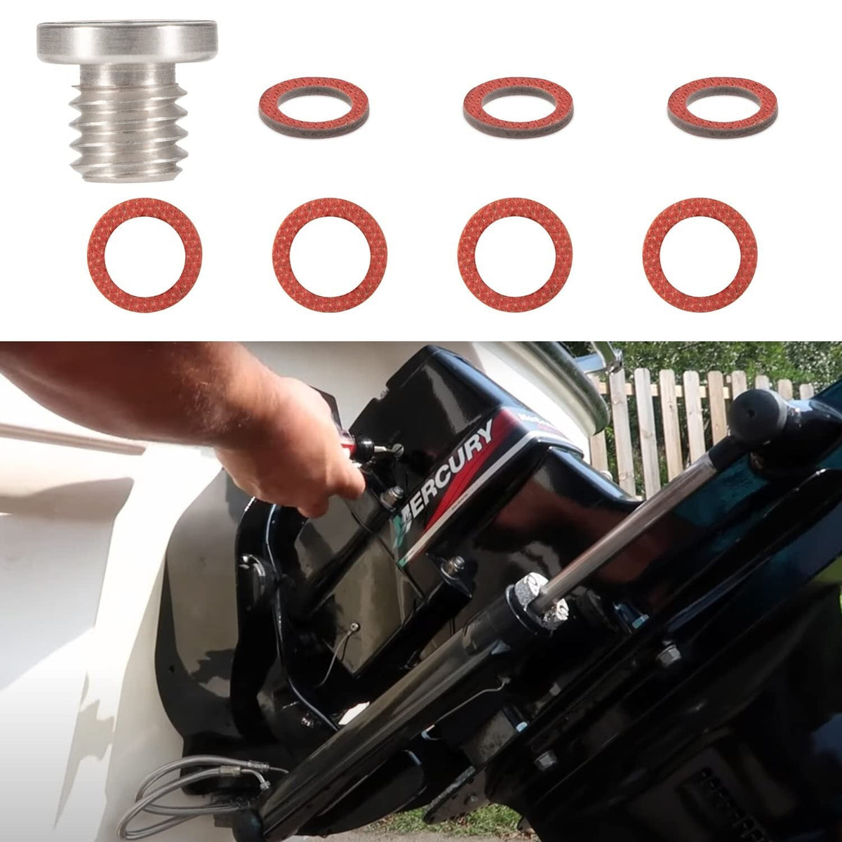 For Sierra 18-2244 Drain Plug Screw & Gasket Kit for Mercury/Mercruiser #1/MR/R