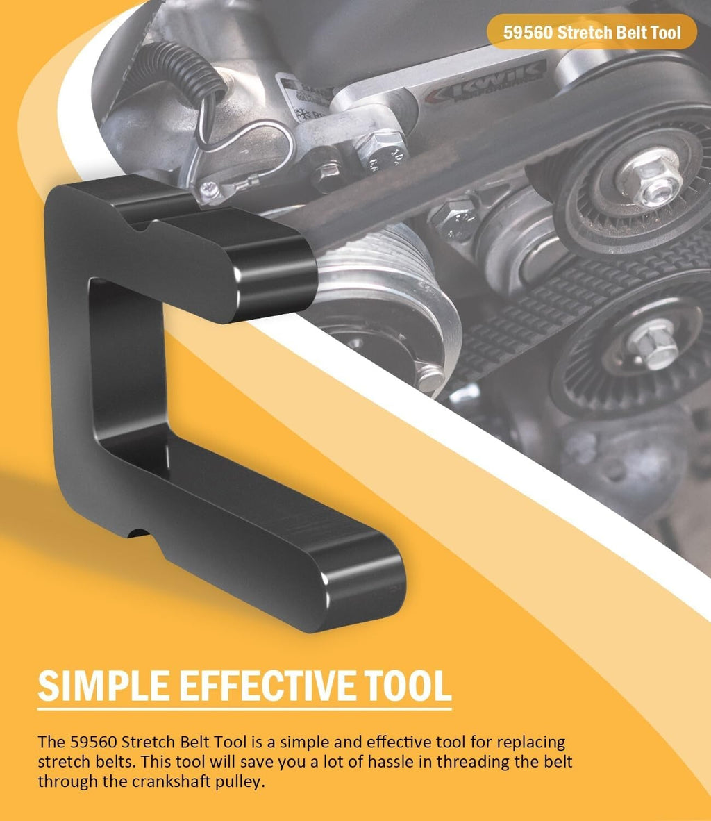 2-Sided Stretch Belt Install tool 59560 for GM 5.3.L 6.2L 6.6L Gas Engines