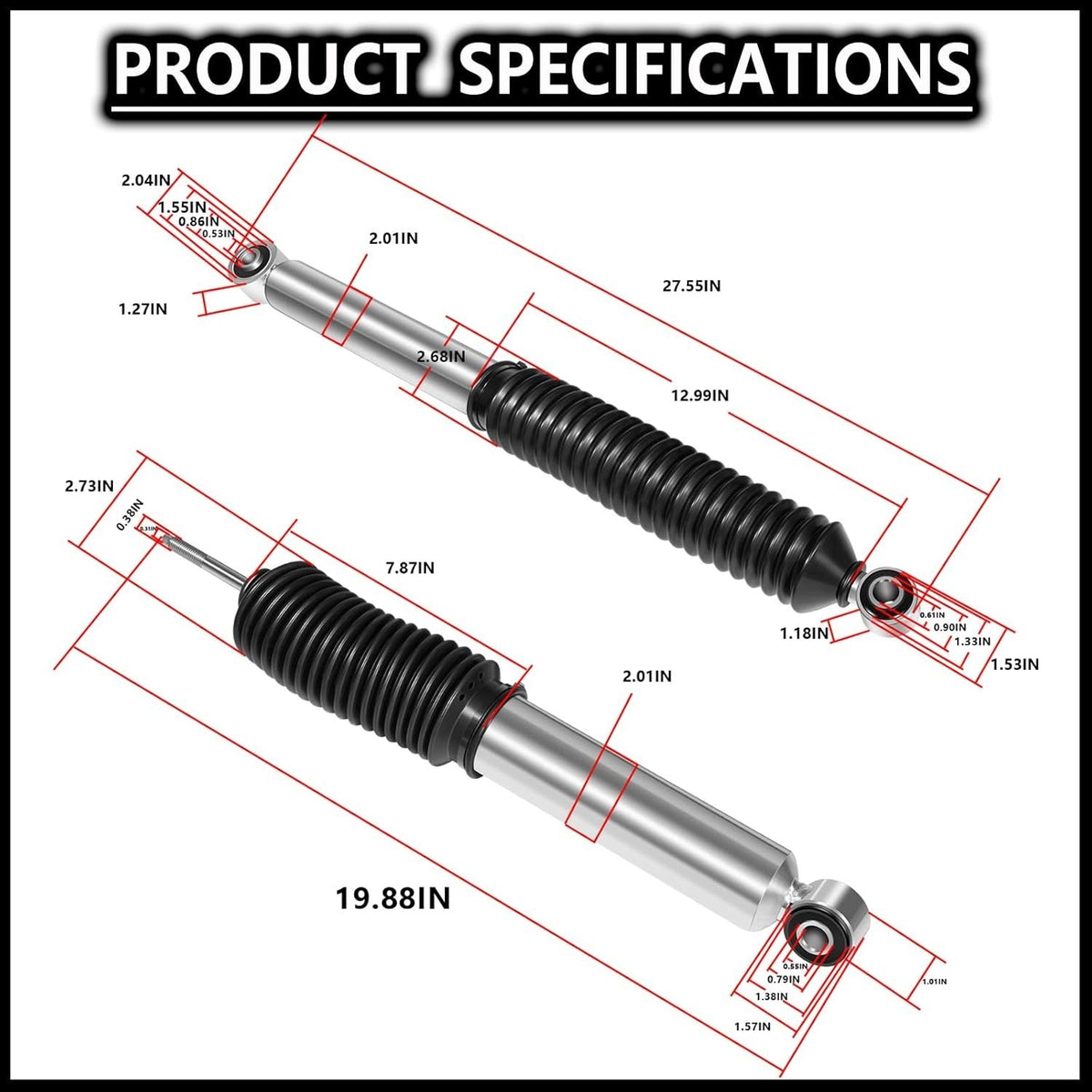 5100 Series Front & Rear Monotube Shocks for Silverado Sierra 1500/2500/3500 HD