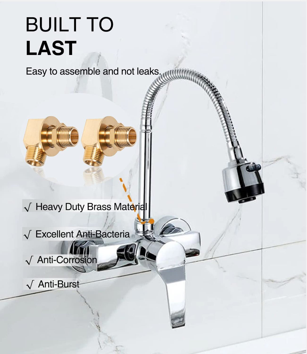 B-0230-K Wall Mount Faucet Install Kit for T&S B-0230 Style 1/2???? NPT Faucets