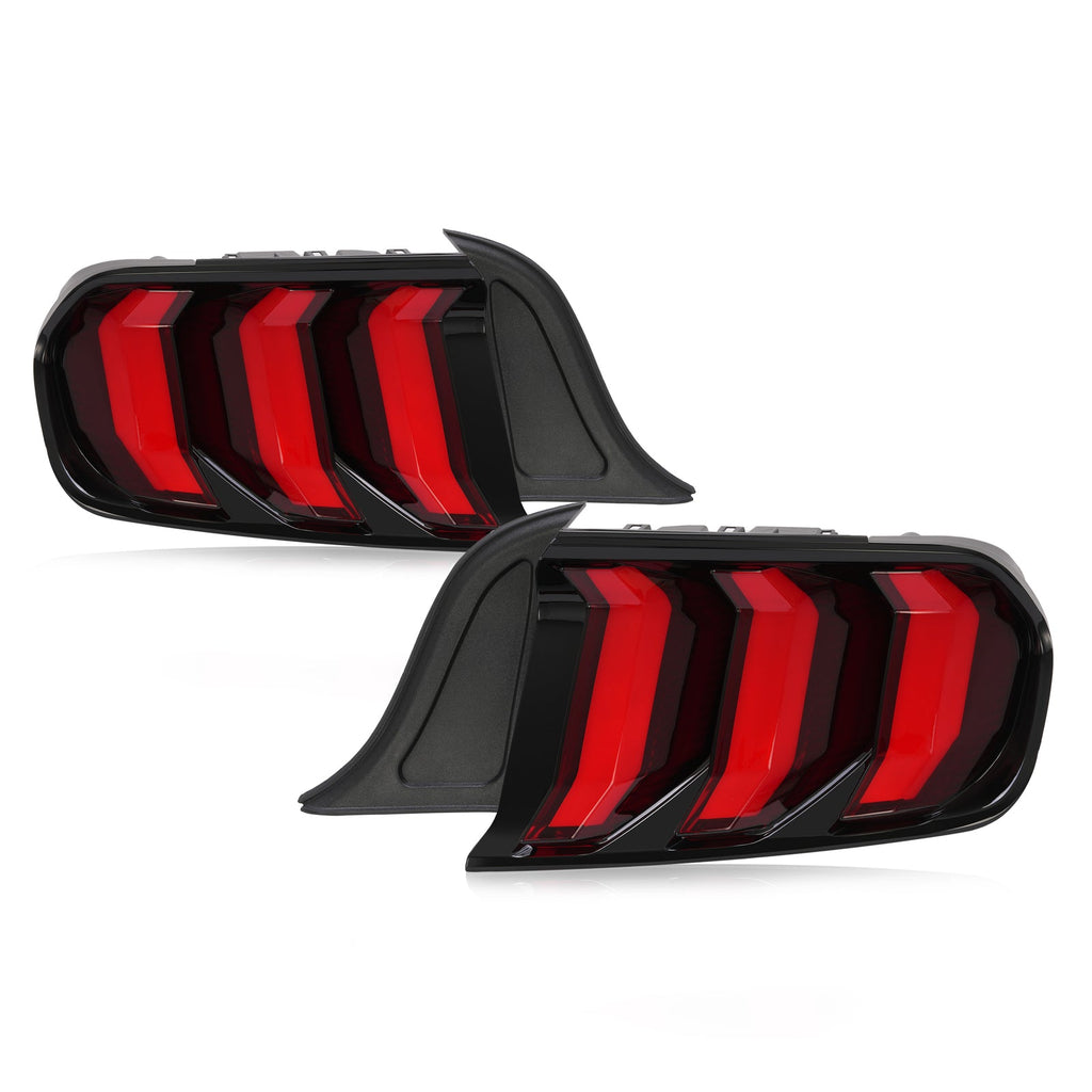 Pair LED Tail Lights Assembly For Ford Mustang 2015-2023 Rear Tail Brake Lamps