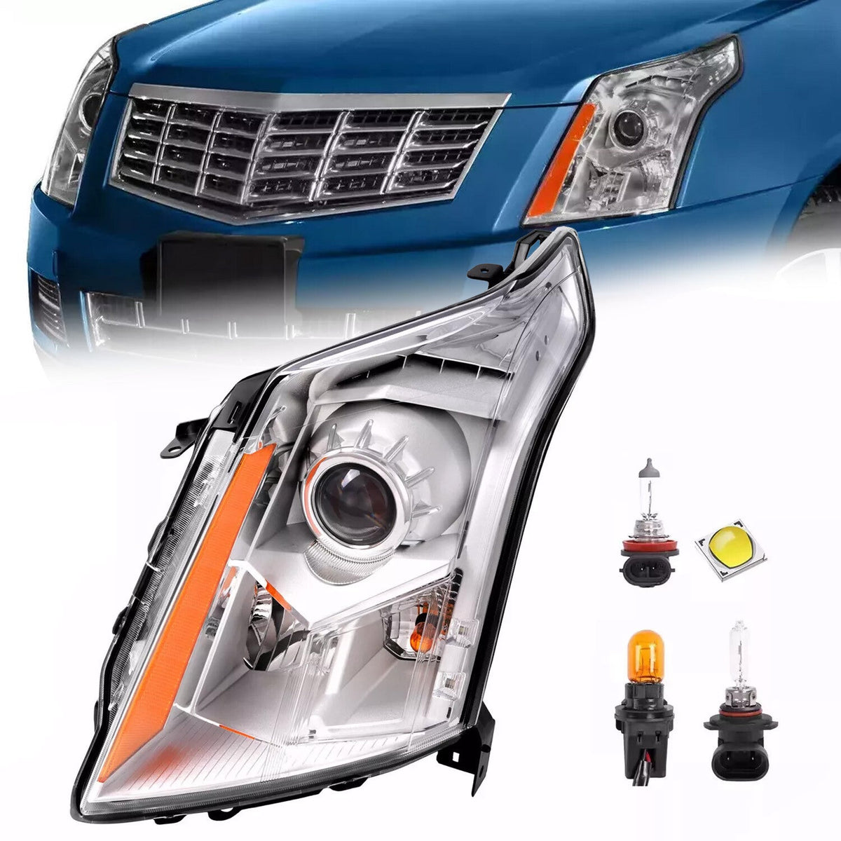 Left Driver Side Projector Headlight Lamp Clear For Cadillac SRX 2010-2016 DOT