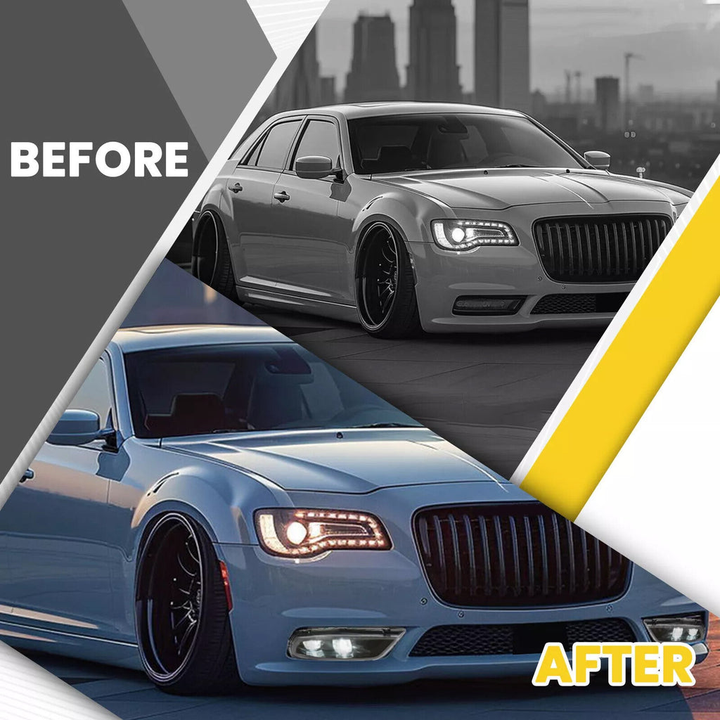 LED Fog Lights For Chrysler 300 2015-2024 Front Driver and Passenger Side Black