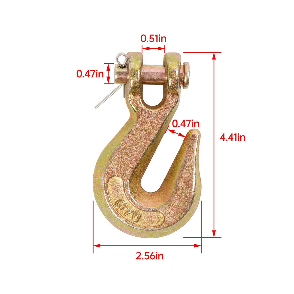10 Pack G70 3/8'' Clevis Grab Hook Tow Chain Hook Tie Down Flatbed Truck Trailer