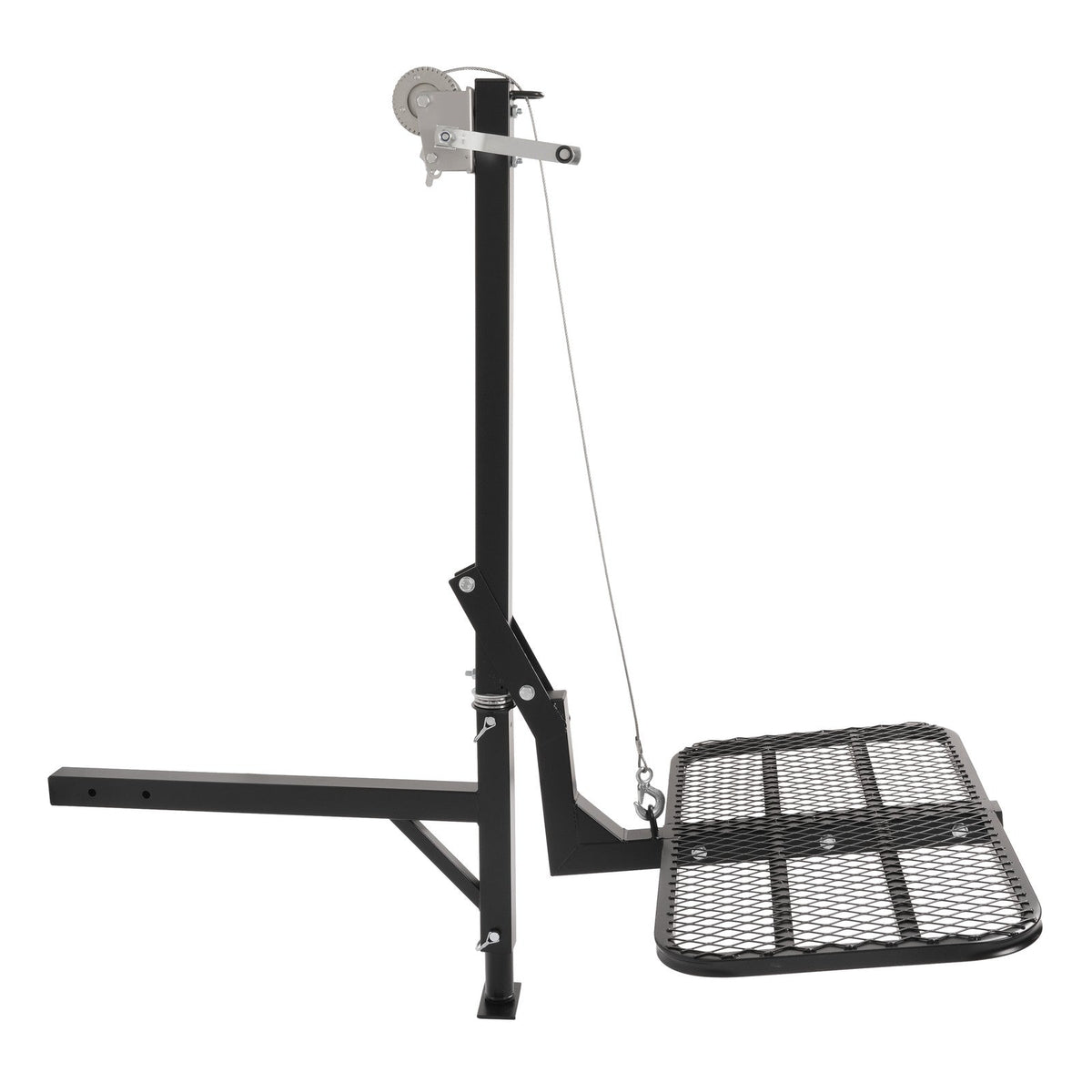 2" Hitch-Mounted Deer Hoist with Lift Platform 300 lb Game Winch Hunting Hoist