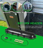 Replacement Return Header for Raypak 206A - 407A with Seal & Flange Nut Kit