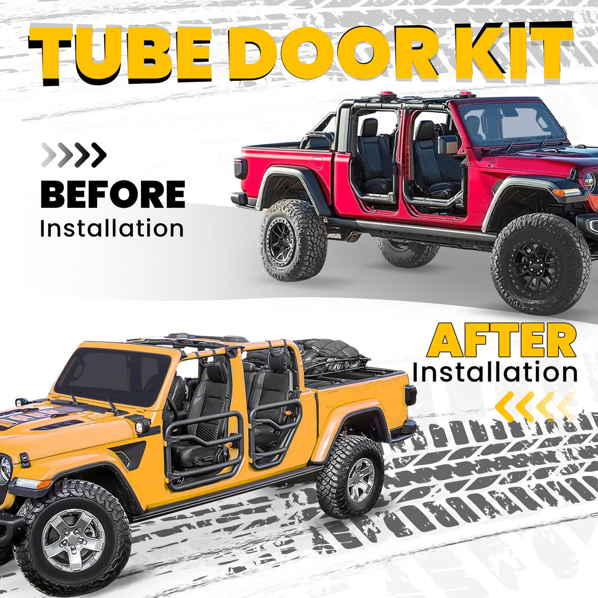 Steel Tube Doors Half Door For Jeep Gladiator Wrangler JL 2018-2024 77072498AC
