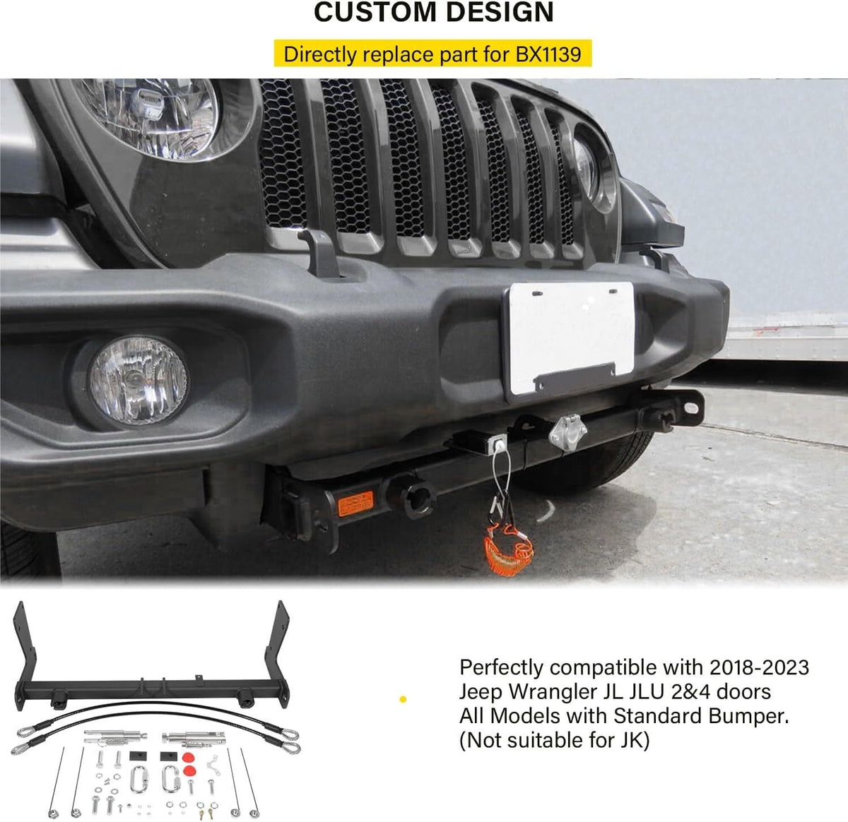 For Jeep Wrangler JLU JL 18-24 Blue OX BX1139 Tow Bar Base Plate Tow Bar Bracket
