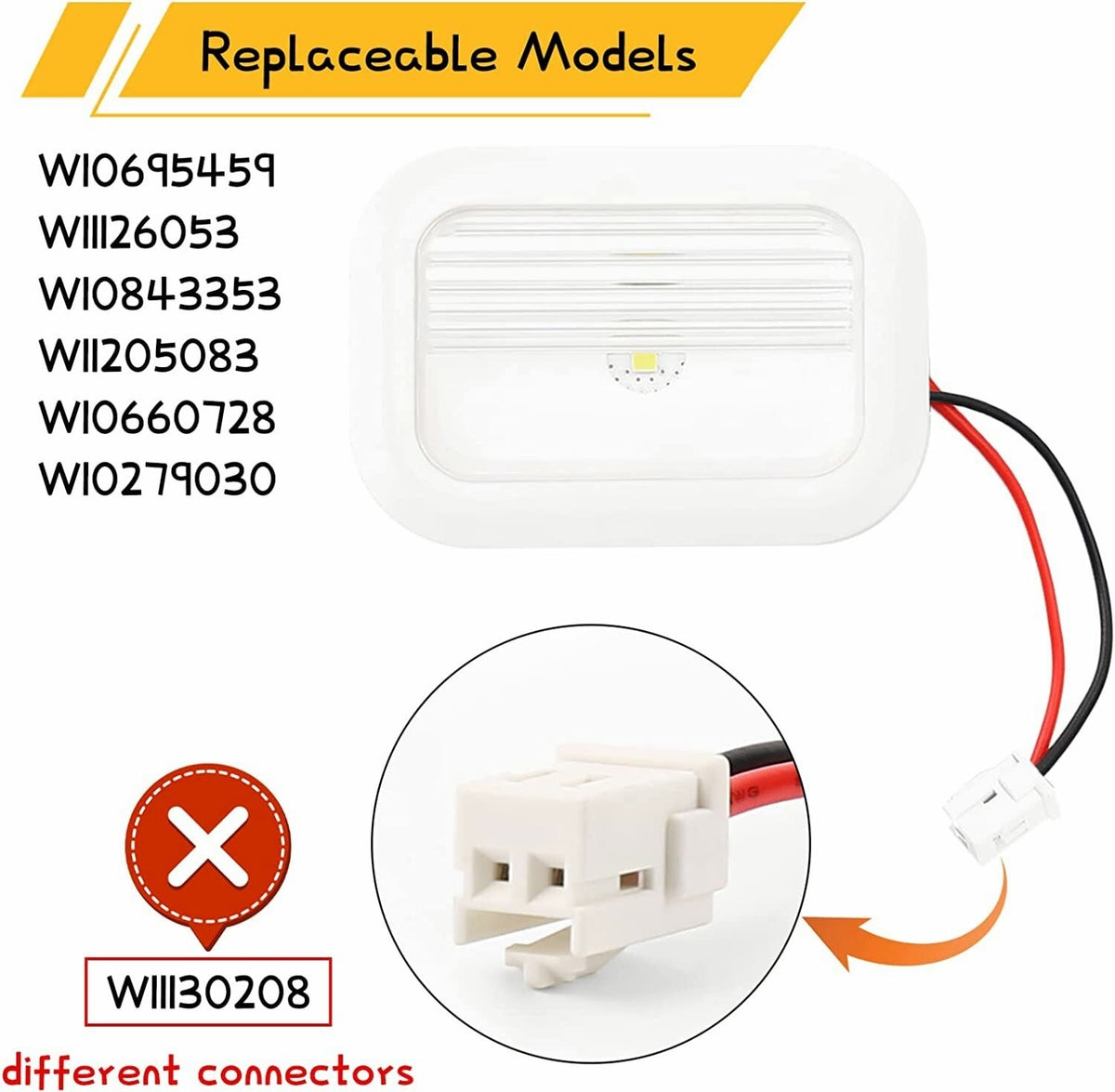 Choice Parts W10695459 for Whirlpool Refrigerator LED Light Module Assembly