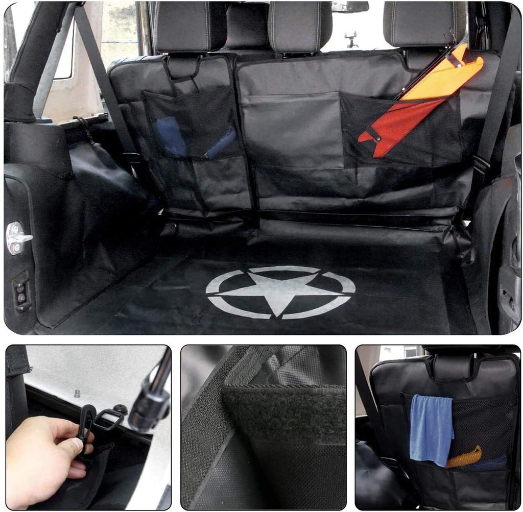 Rear Seat Cover Storage Cargo Liners Pets Floor Mat For Jeep Wrangler 2007-2020