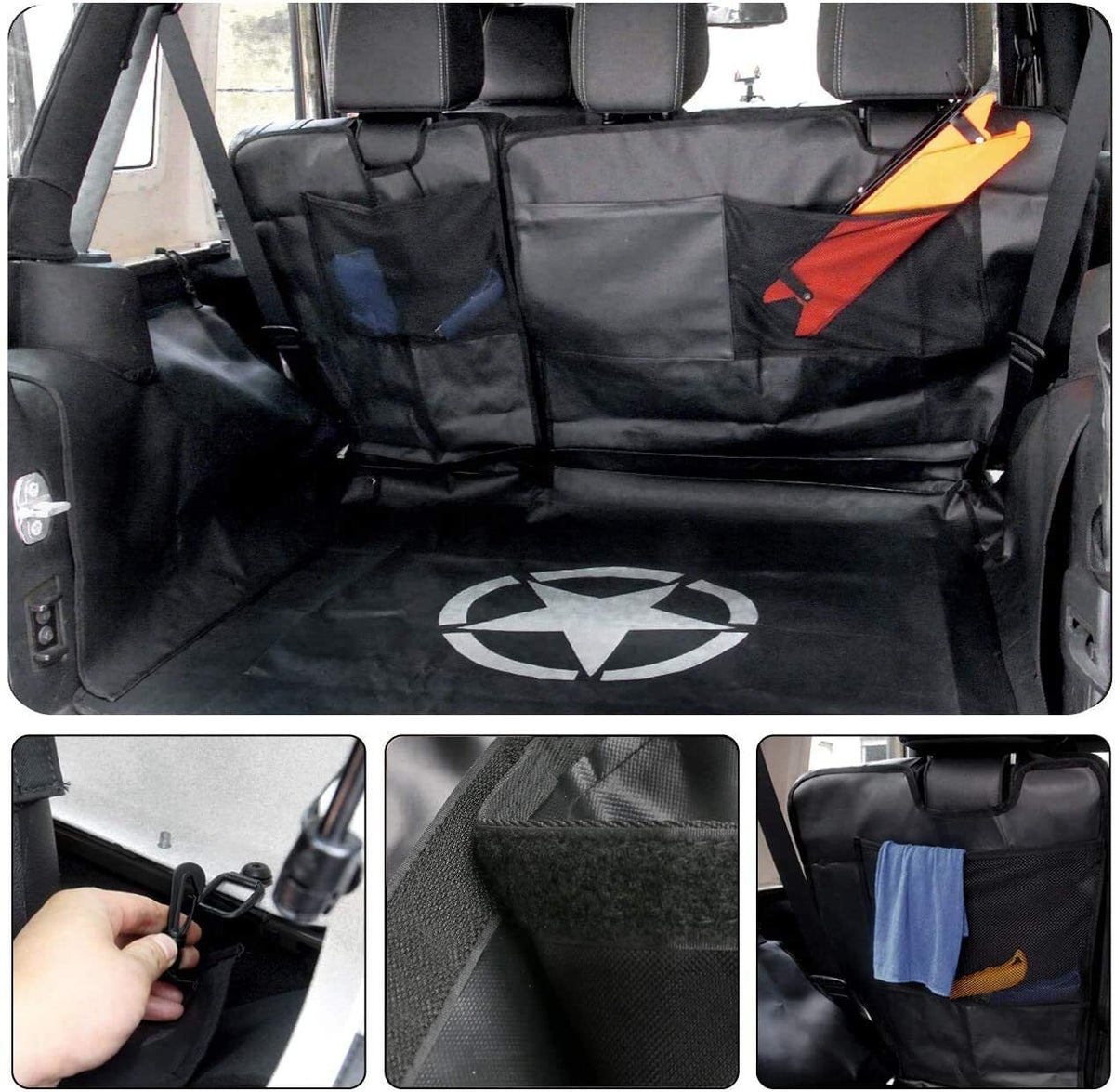 Rear Seat Cover Storage Cargo Liners Pets Floor Mat For Jeep Wrangler 2007-2020