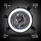 Fog Lights LED Halo Running Light Smoke Lens For Ford Mustang GT 2005-2009 RH&LH