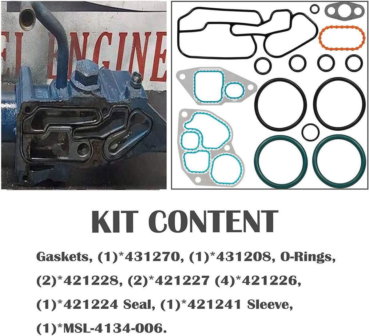 Oil Cooler Mounting Gasket Kit for International 1993-1997 DT466E 1823182C95