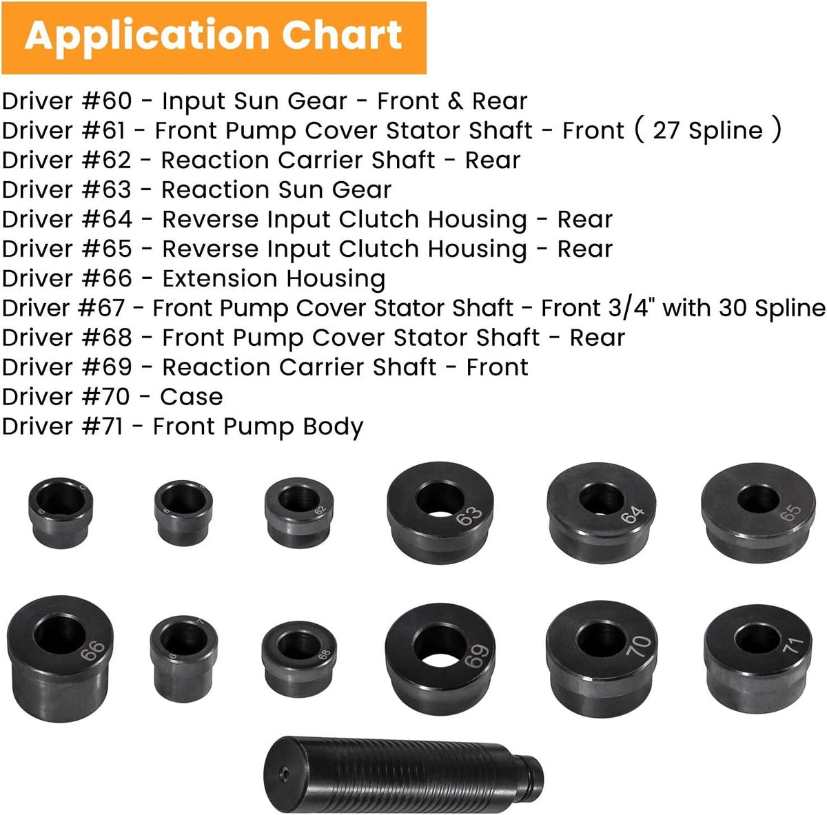 T-0220-700R4 Bushing Driver Kit/Tool for GM 700-R4 4L60 4L60E 4L65E Transmission