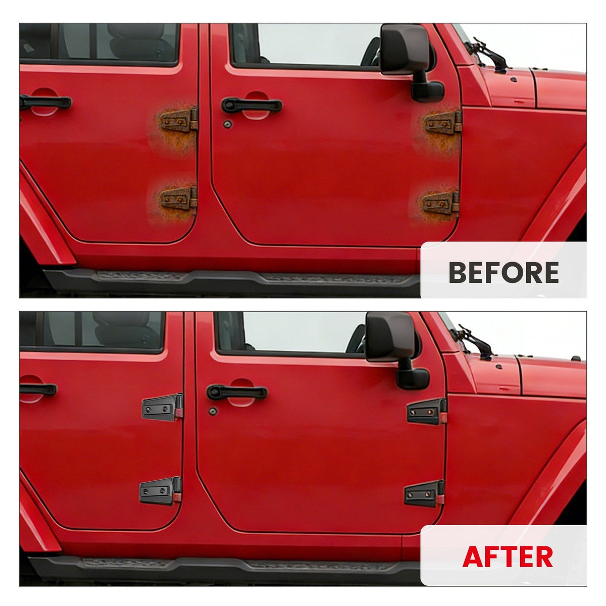 For 07-2018 Jeep Wrangler JK 16PCS Door Hinge Replacement Set Black Powder Coat