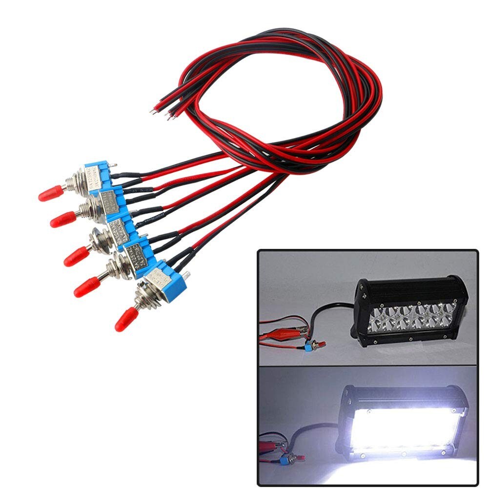 10PCS SPST Mini Toggle Switch Wires On/Off Metal Small Automotive/Boat/Car/Truck