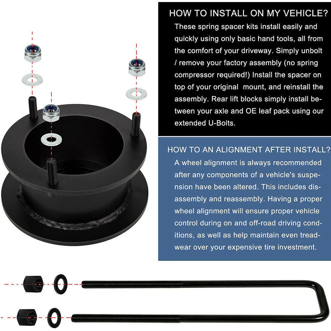 3" Front + 3" Rear Full Lift Kit for 1994-2001 Dodge Ram 1500 4X4 4WD Suspension