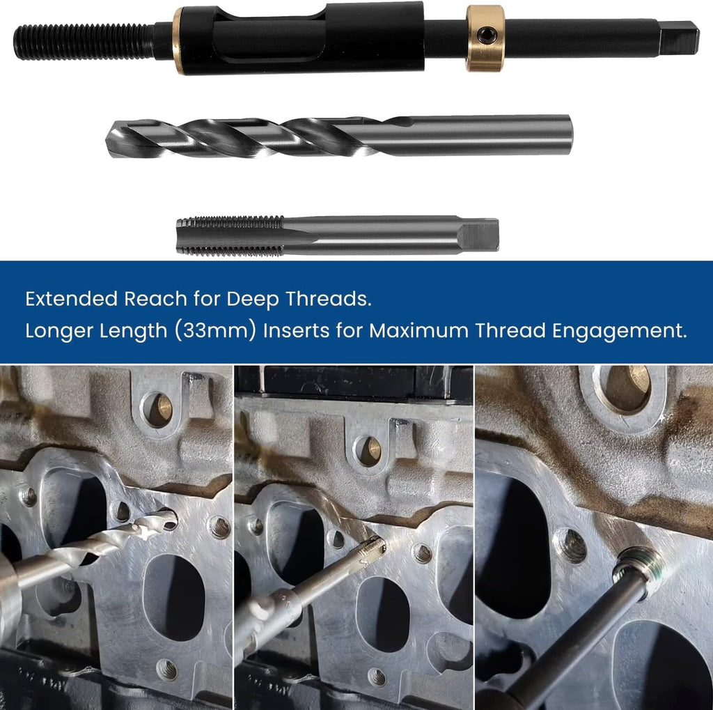 M11x1.5 Head Bolt Thread Repair Kit 35119S for Cadillac Honda Toyota GM 4.0/4.2L