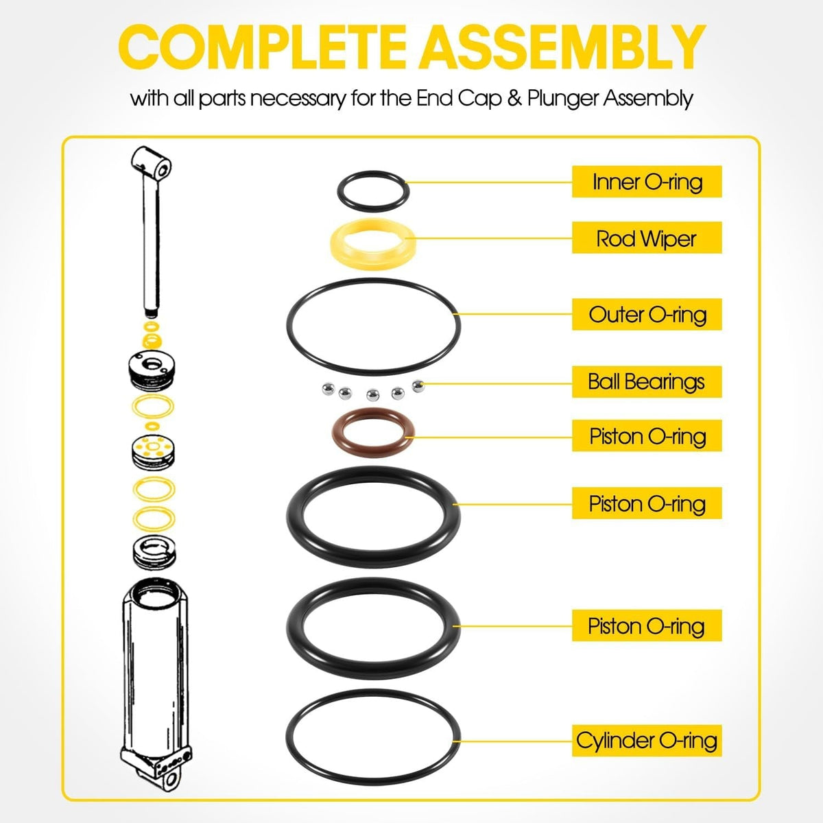 813432A3 Trim Tilt Cylinder Rebuild Seal Kit For 40-120HP Mercury Mariner Force