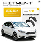 For 2012-2018 Ford Focus Front Pair Left + Right Side Fender Liners Replacement