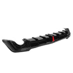 For 22-26 Honda Civic Sedan Red Rear Bumper Diffuser + Corner Spat w/LED Light