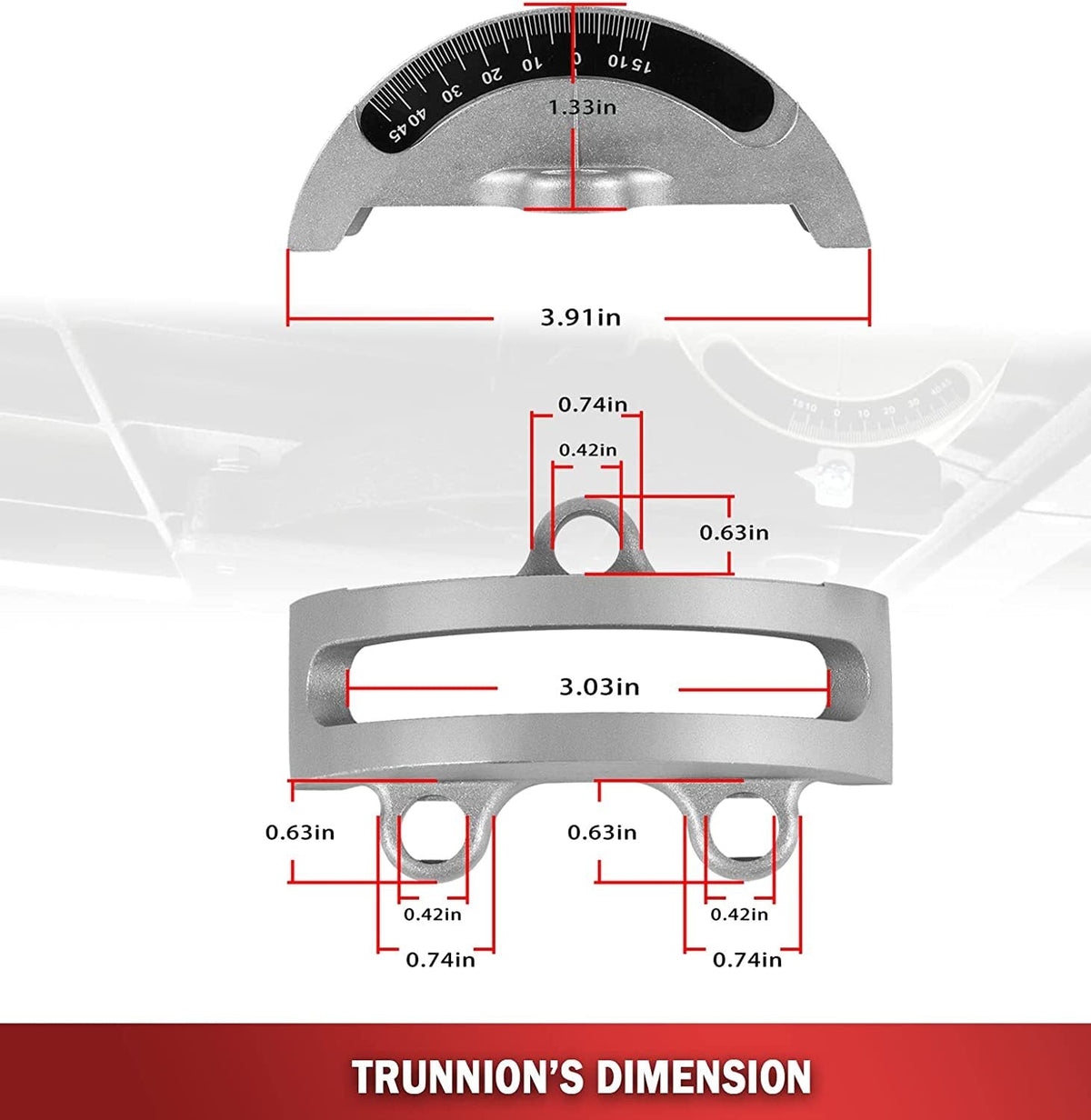 14" Bandsaw Trunnions Front and Rear Kit 426-02-395-0005,426-02-0-950-0002 -2PCS