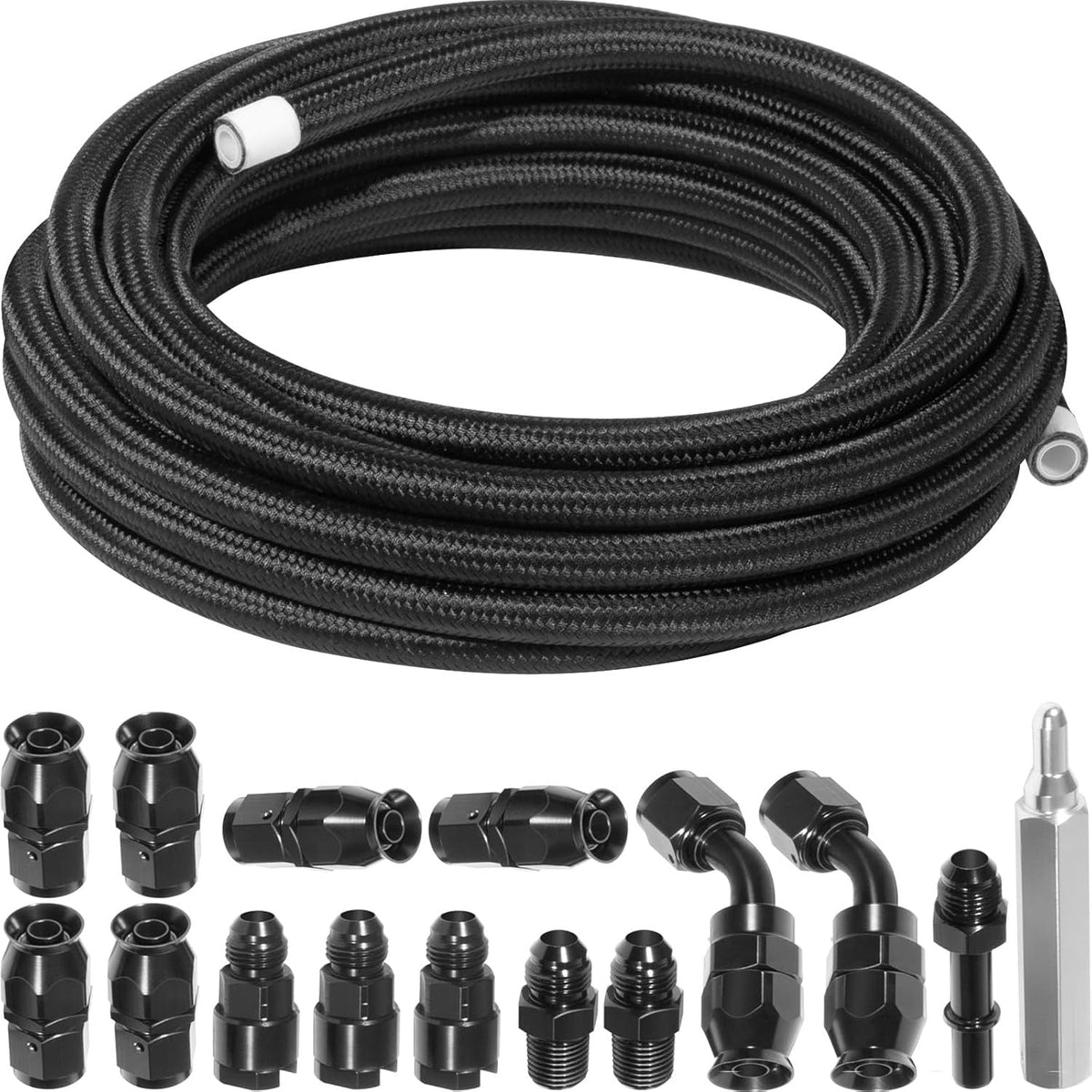 6AN PTFE Fuel Line Kit 25FT for LS Swap EFI E85 Turbo Oil Coolant Transmission