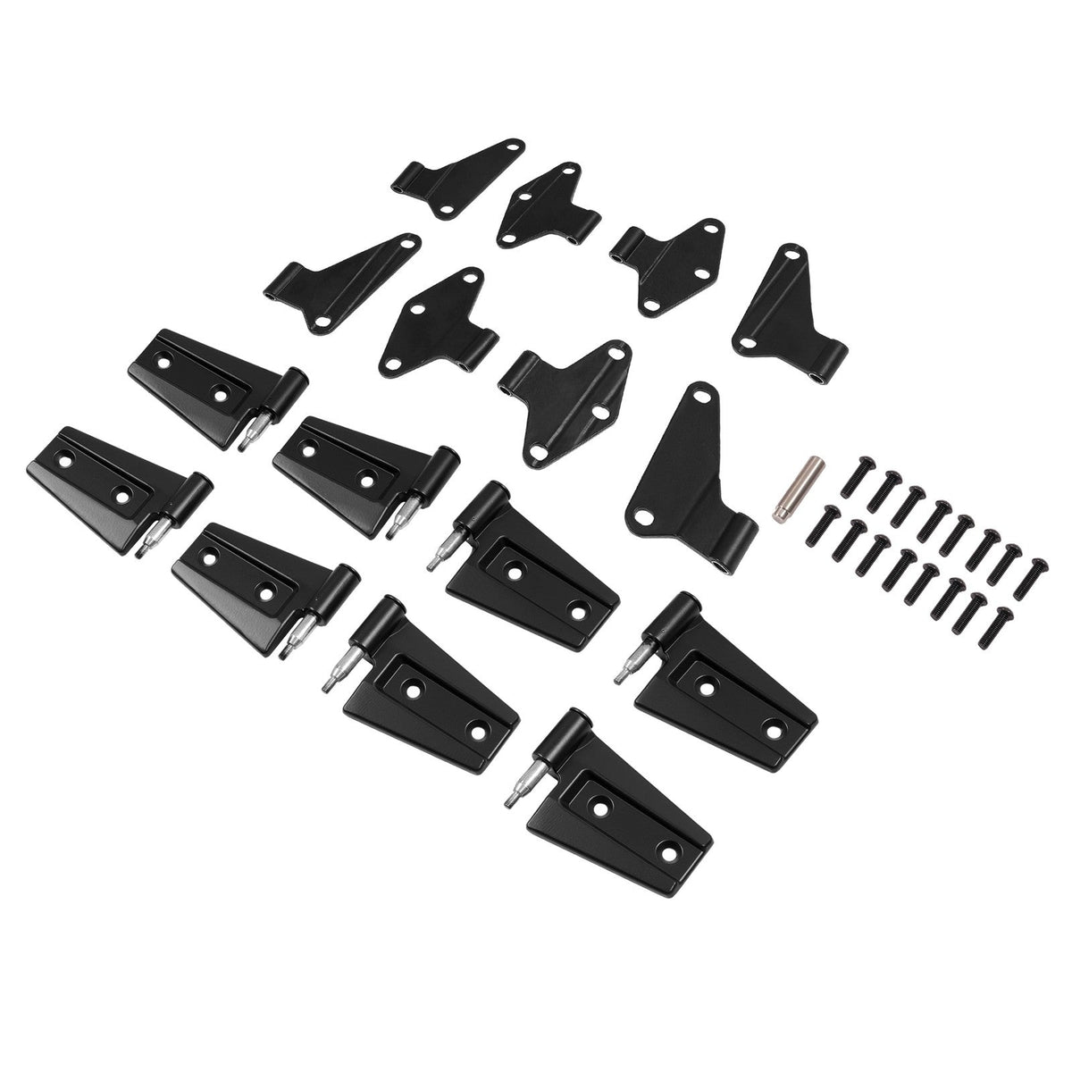 For 07-2018 Jeep Wrangler JK 16PCS Door Hinge Replacement Set Black Powder Coat