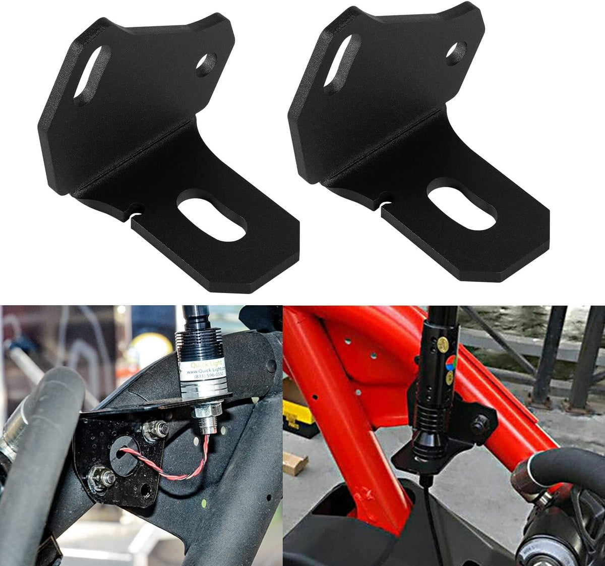 2pcs Rear LED Flag Whip Light Antenna Mount Brackets For UTV Can Am Maverick X3