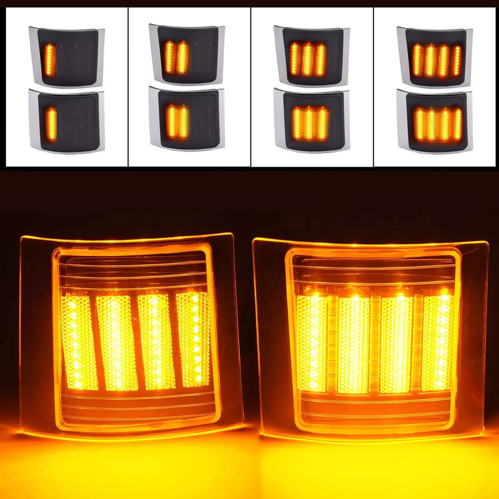 For Chevy C/K 1500 2500 94-99 Smoke Sequential LED Corner Side Marker Lights 4PC