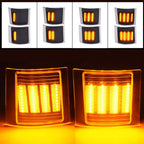 For Chevy C/K 1500 2500 94-99 Smoke Sequential LED Corner Side Marker Lights 4PC