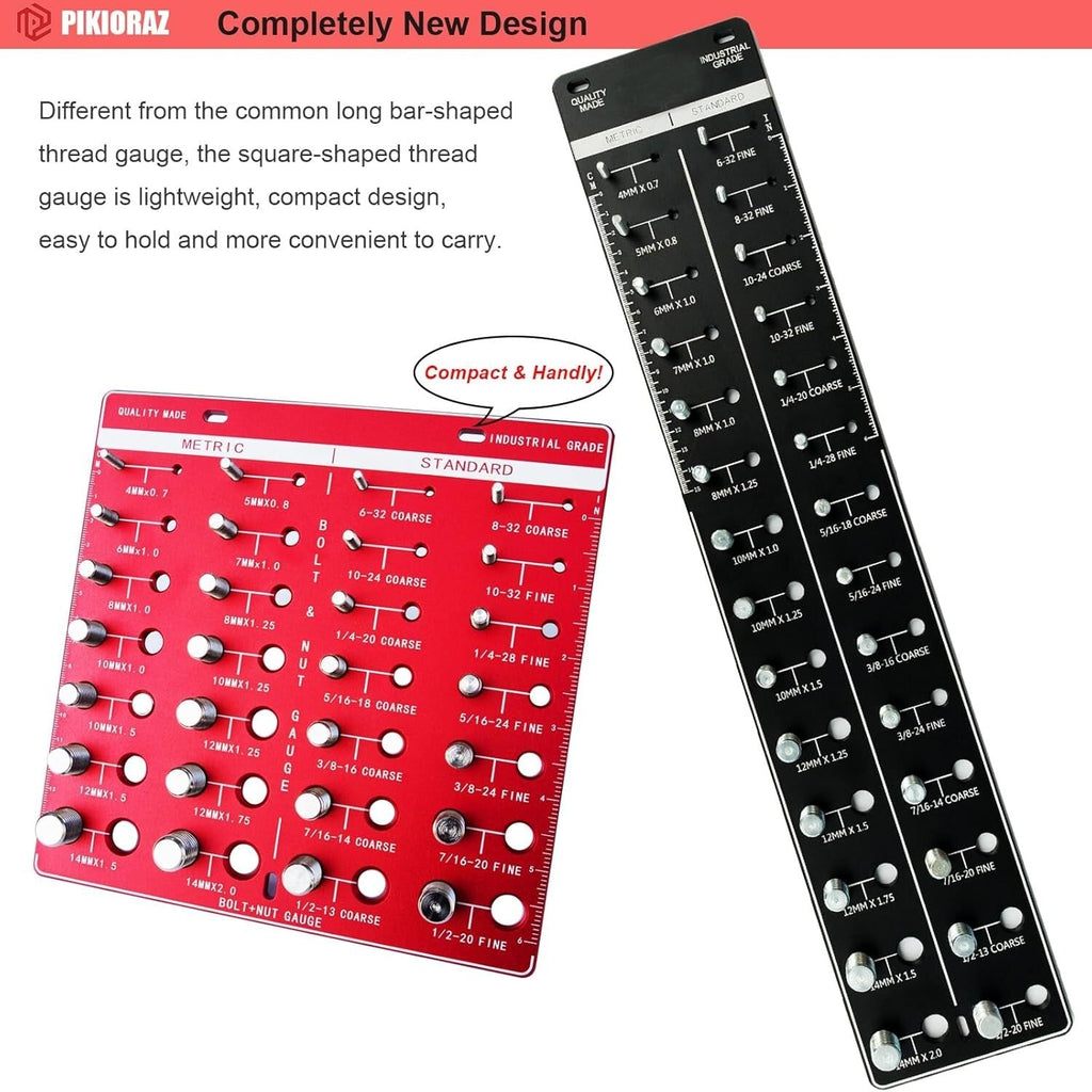 34 Standard and Metric Nut and Bolt Thread Checker Bolt and Nut Identifier Gauge