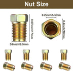 12 Piece 3/16in brake line (3/8-24 Inverted) Brake Line Fittings & Brass Unions