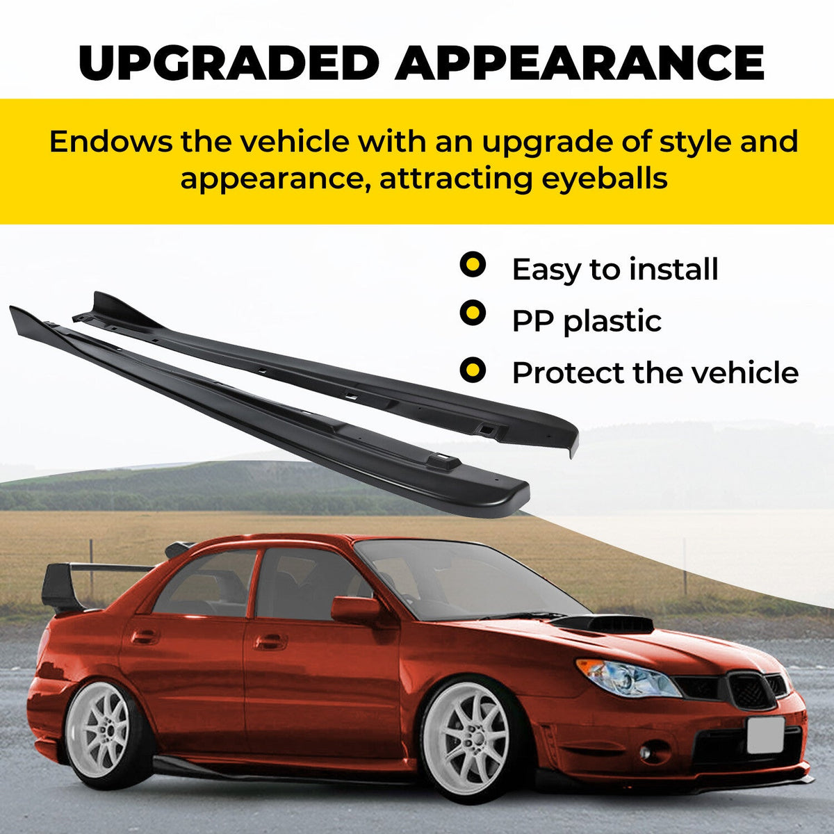 Fits Subaru Impreza WRX STI 02-07 CS Style Side Skirts Rocker Panel Extension PP