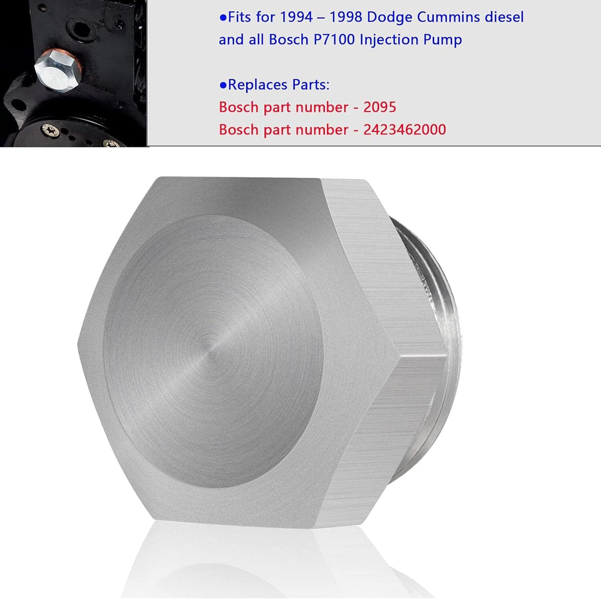 Rack Cap Rack Plug for 1994-1998 Dodge Cummins & P7100 injection pumps 2500 3500