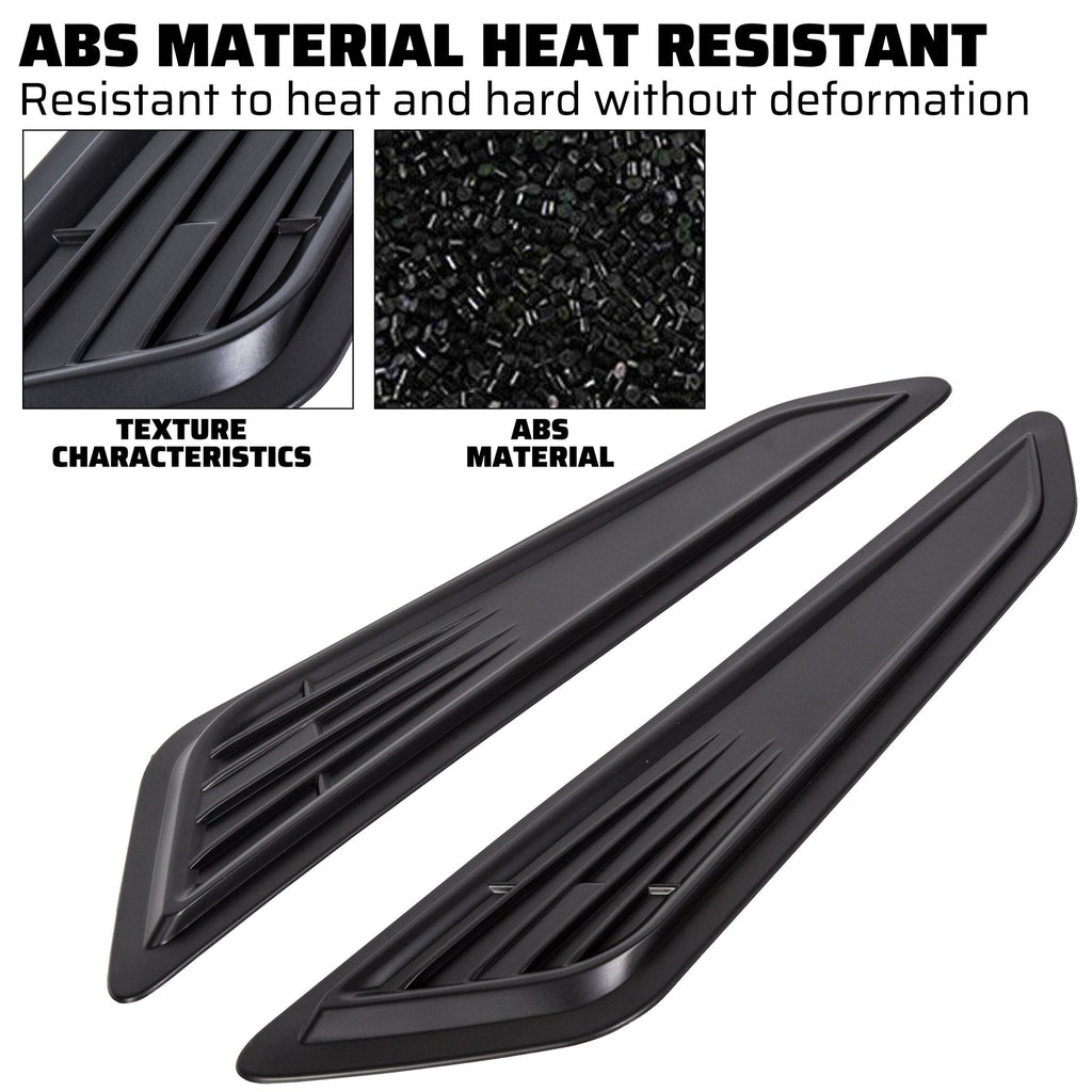 BLACK BONNET HOOD VENT SCOOP COVERS FOR 2016-23 2019 2020 CHEVY CAMARO 1LT LT RS