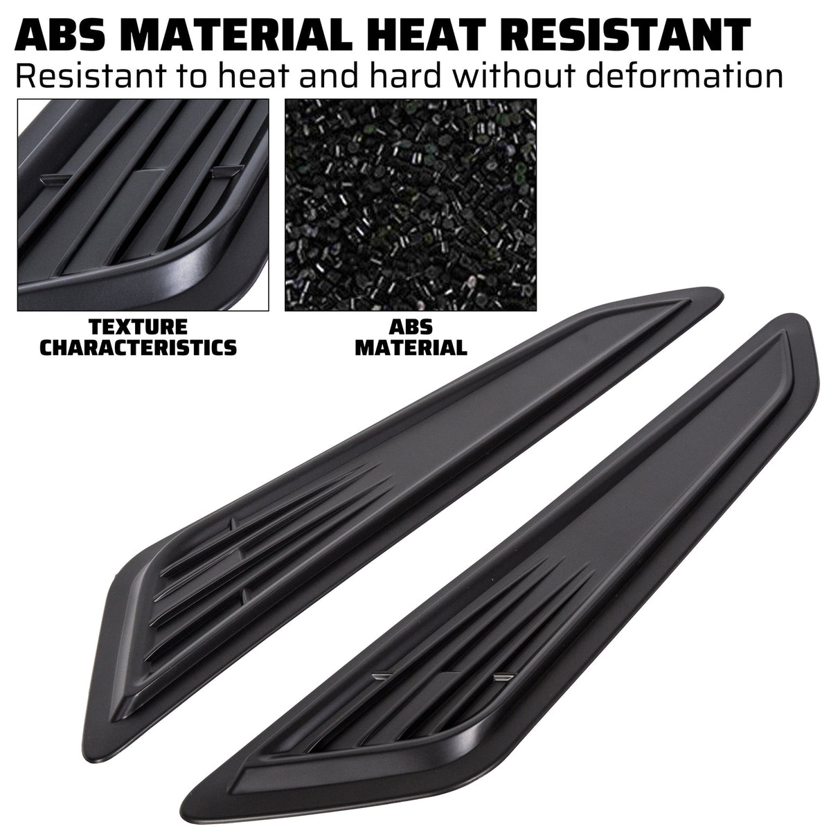 BLACK BONNET HOOD VENT SCOOP COVERS FOR 2016-23 2019 2020 CHEVY CAMARO 1LT LT RS