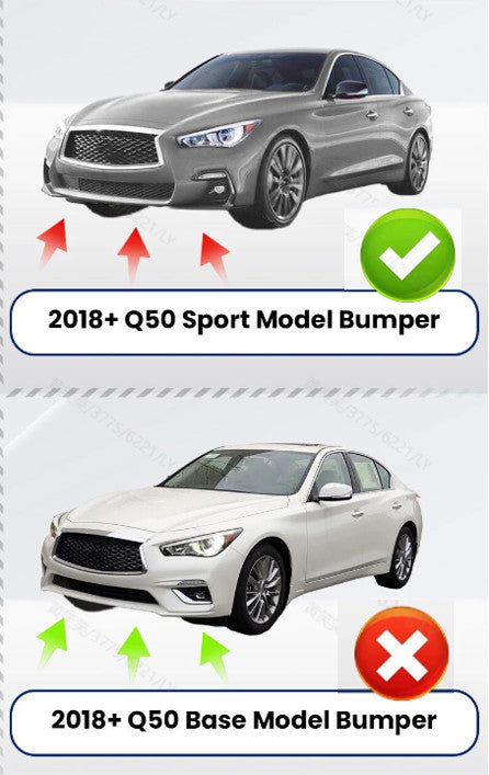 For Infiniti Q50 Sport 2018-2023 Carbon Fiber Front Bumper Lip Spoiler Splitter