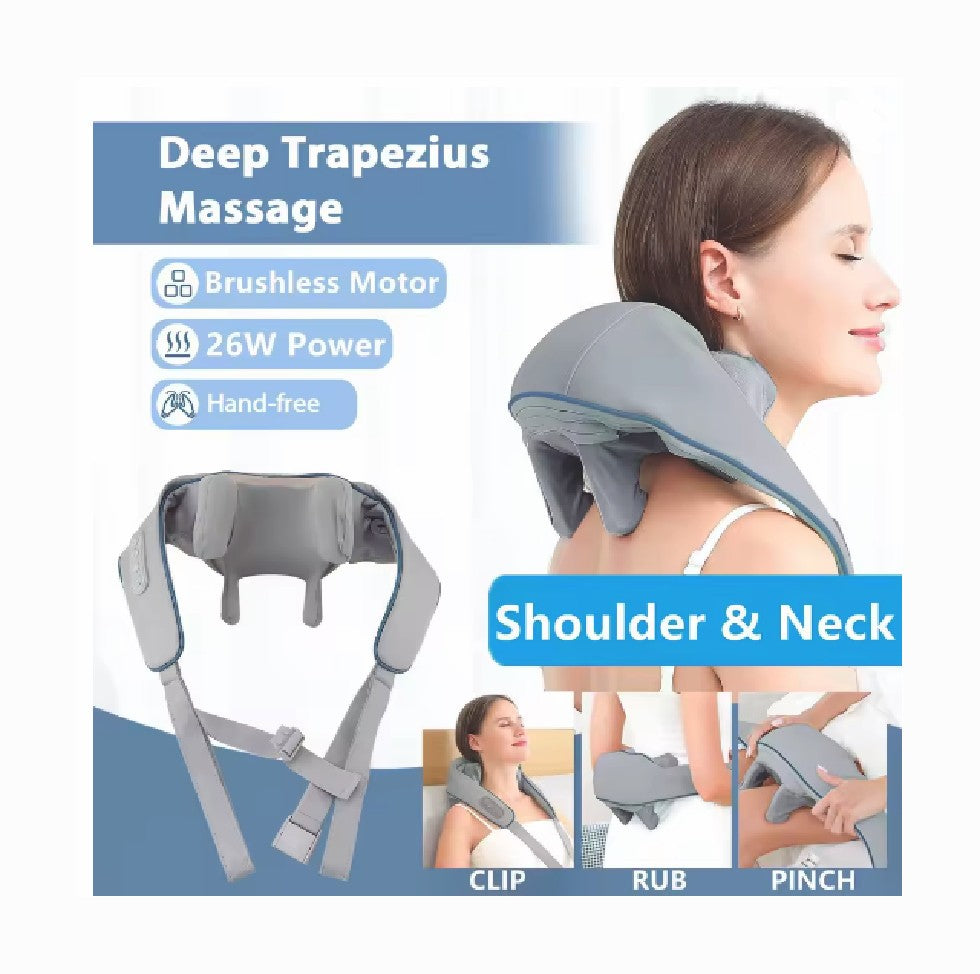 Cordless Neck Massager Heat 6D Shiatsu Neck Shoulder Massager Deep Tissue Back