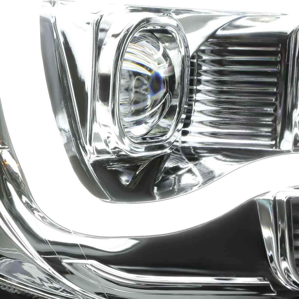 DOT Chrome LED Tube Projector Headlights HeadLamps For Toyota Tacoma 2005-2011