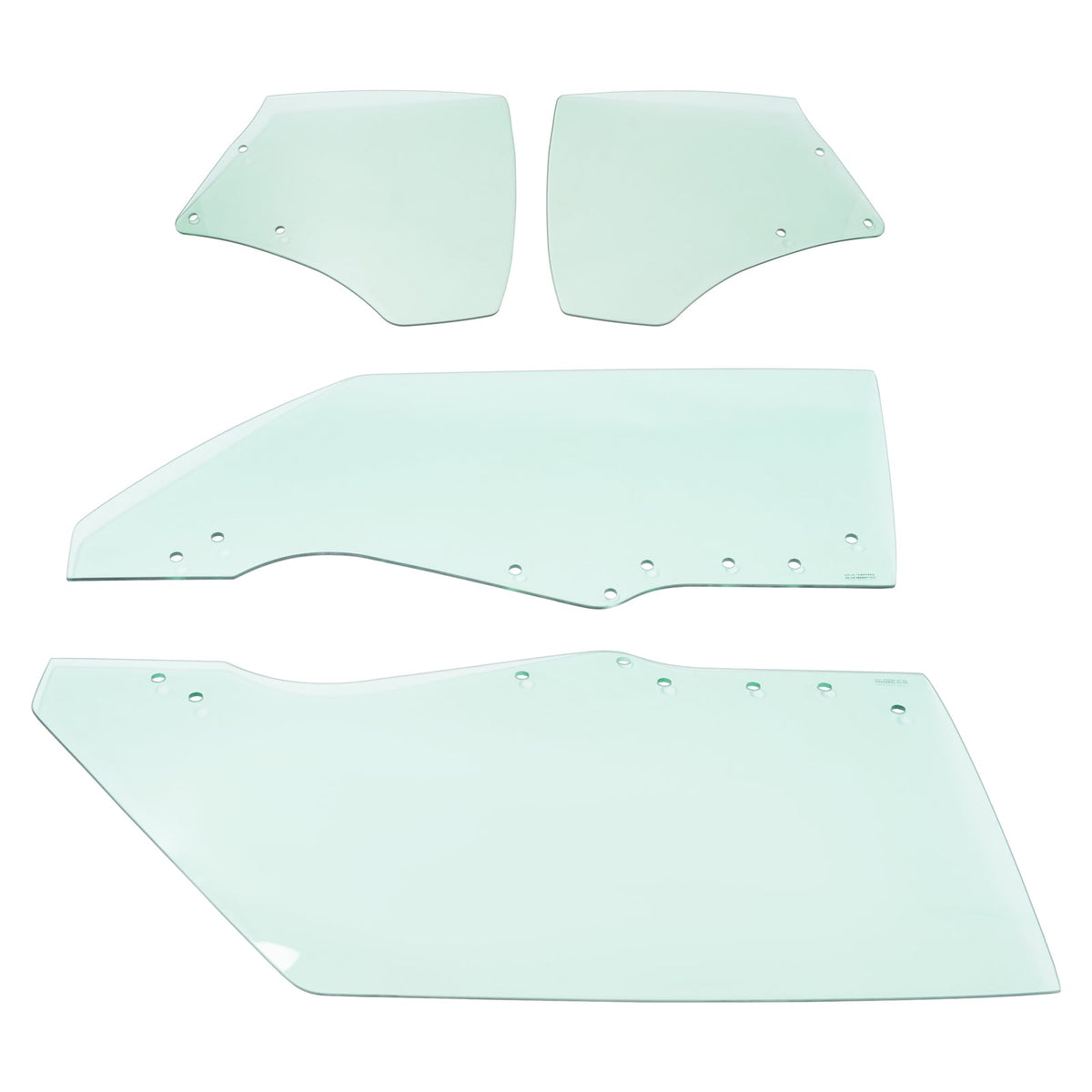 Fits Chevy Chevelle Malibu 2Door 1970-1972 Quarter Side Door Window Glass 4Pcs