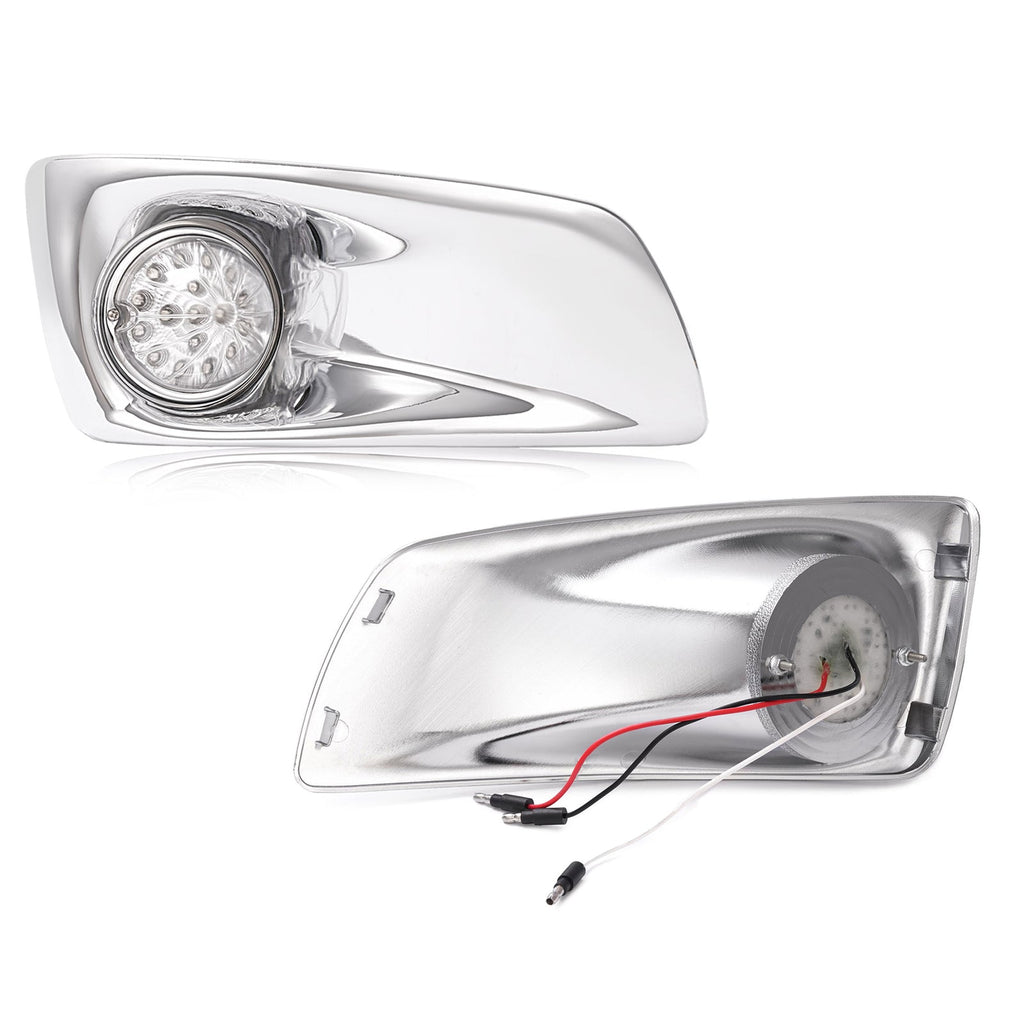 LED Fog Lights Lamp W/Bezel Clear Lens Pair LH & RH For Kenworth T660 2007-2017