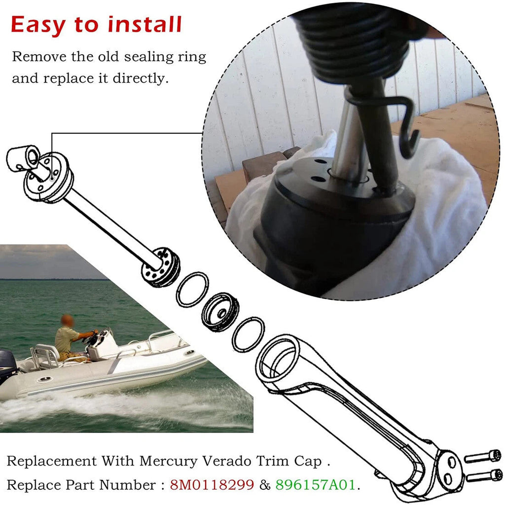 2X Verado Trim Cap For Mercury Outboard 200-300HP 4Str 6Cyl 2.6 4.6L 8M0118299