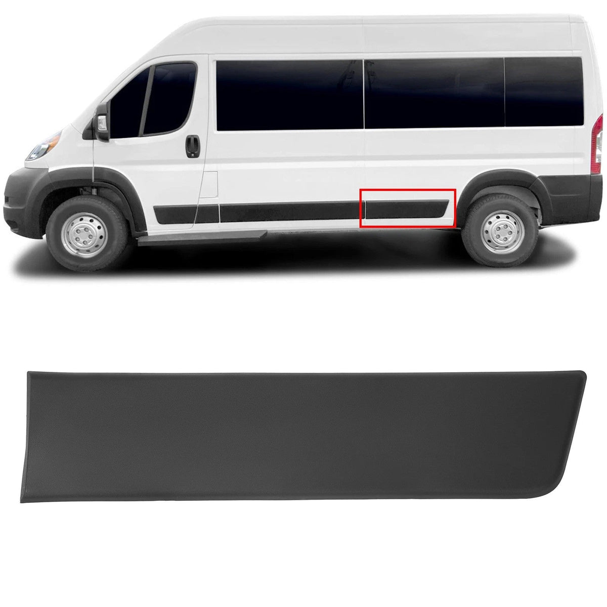 For 2023-2025 Ram ProMaster Extended Left Rear Body Side Molding Trim Black LH