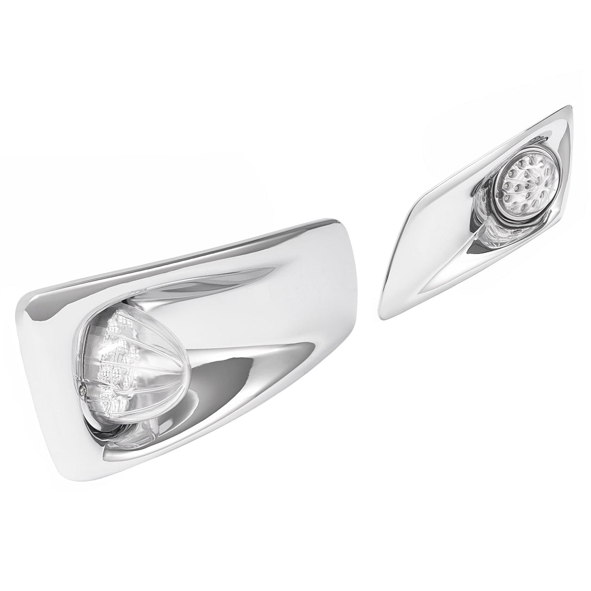LED Fog Lights Lamp W/Bezel Clear Lens Pair LH & RH For Kenworth T660 2007-2017