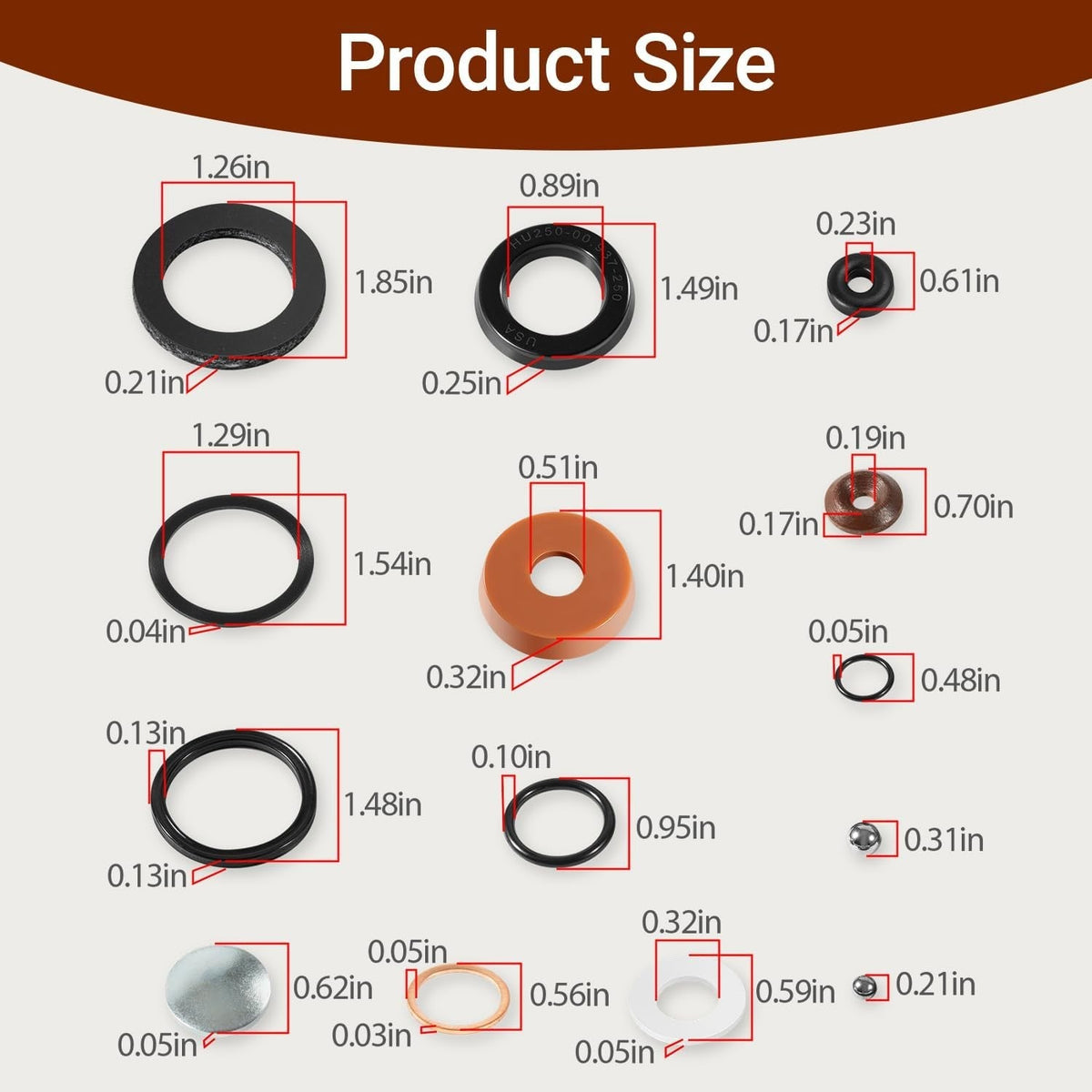 for Lincoln Walker J-122 1.5 Ton Floor Jack Hydraulic Seal Repair Kit (18 PCS)