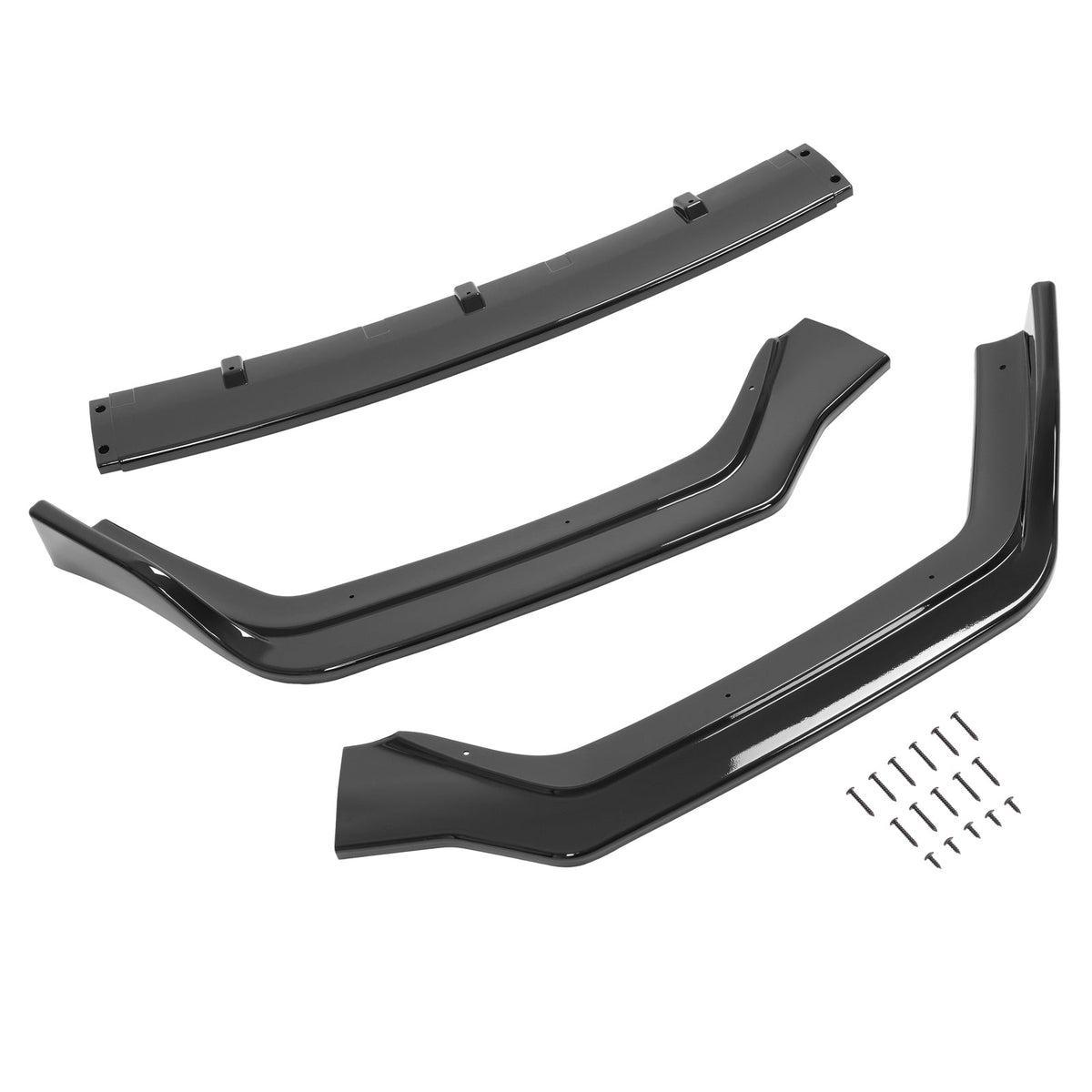 Fits Infiniti Q50 Sport 18-24 Gloss Black PP 3PC Front Bumper Lip Chin Splitter