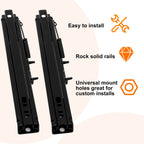 Black Front Seat Slider Dual Lock Seat Base Mounting Track Assembly Universal