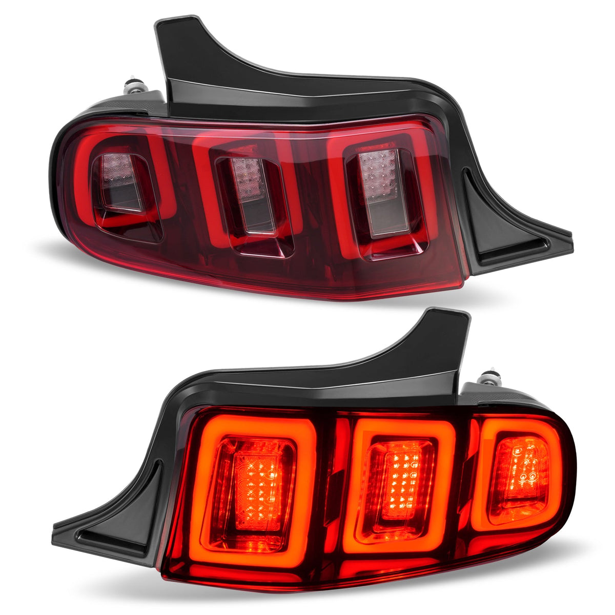 LED Tail Lights Brake Lamps Black Housing Left+Right For Ford Mustang 2013-2014